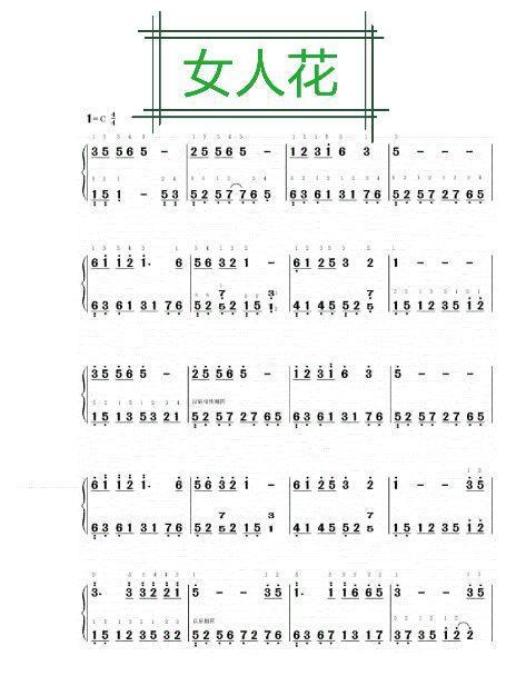 钢琴即兴简谱枉凝眉女人花
