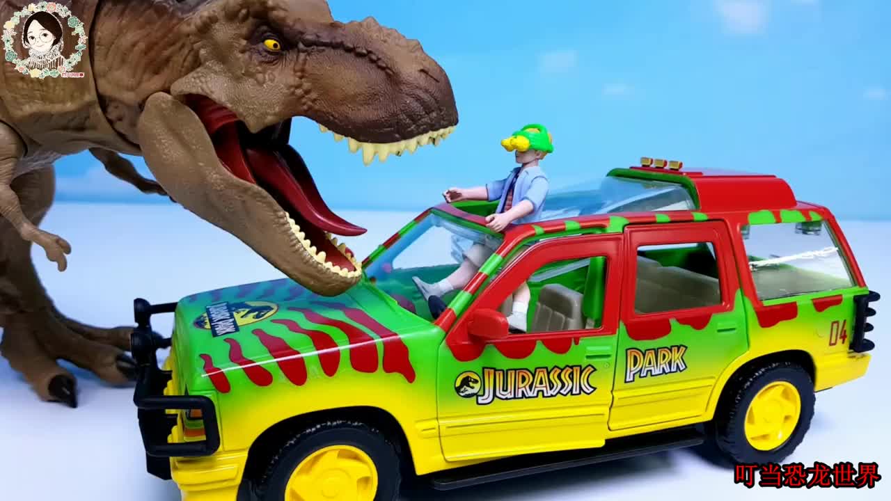 侏罗纪恐龙公园,霸王龙和旅游观光车