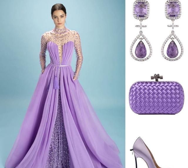 春季紫色系高定礼服:淡雅薰衣草紫,羽毛钉珠星光闪耀_高清图集_新浪网