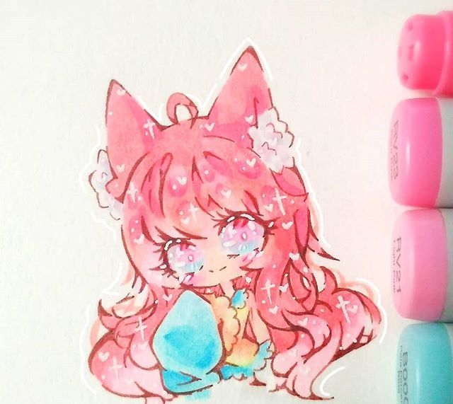 马克笔卡通人物插画,画风可爱的女孩子,萌萌的_高清图集_新浪网