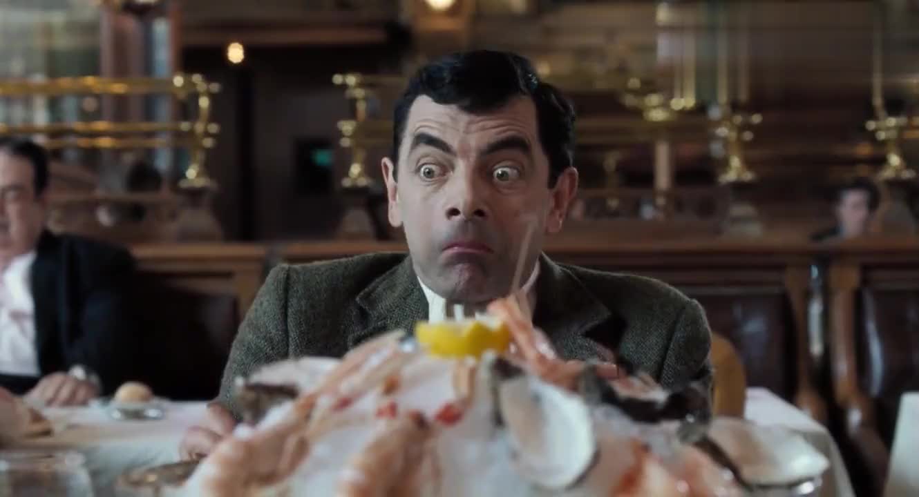 憨豆先生的黄金周看憨豆吃海鲜大餐太逗了全是表情包