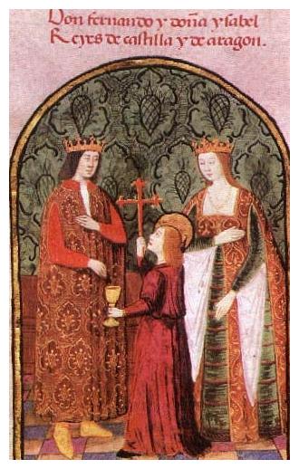 天主教双王不久,西班牙军攻陷了穆斯林最后一个割据政权——格拉纳达