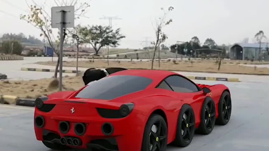 刚提的新车,八轮法拉利,家里有矿就是这么牛