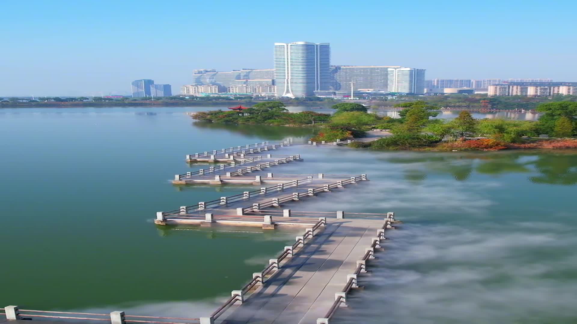 江西九江八里湖自带仙气的湖中曲桥蔡家湖公园_新浪新闻