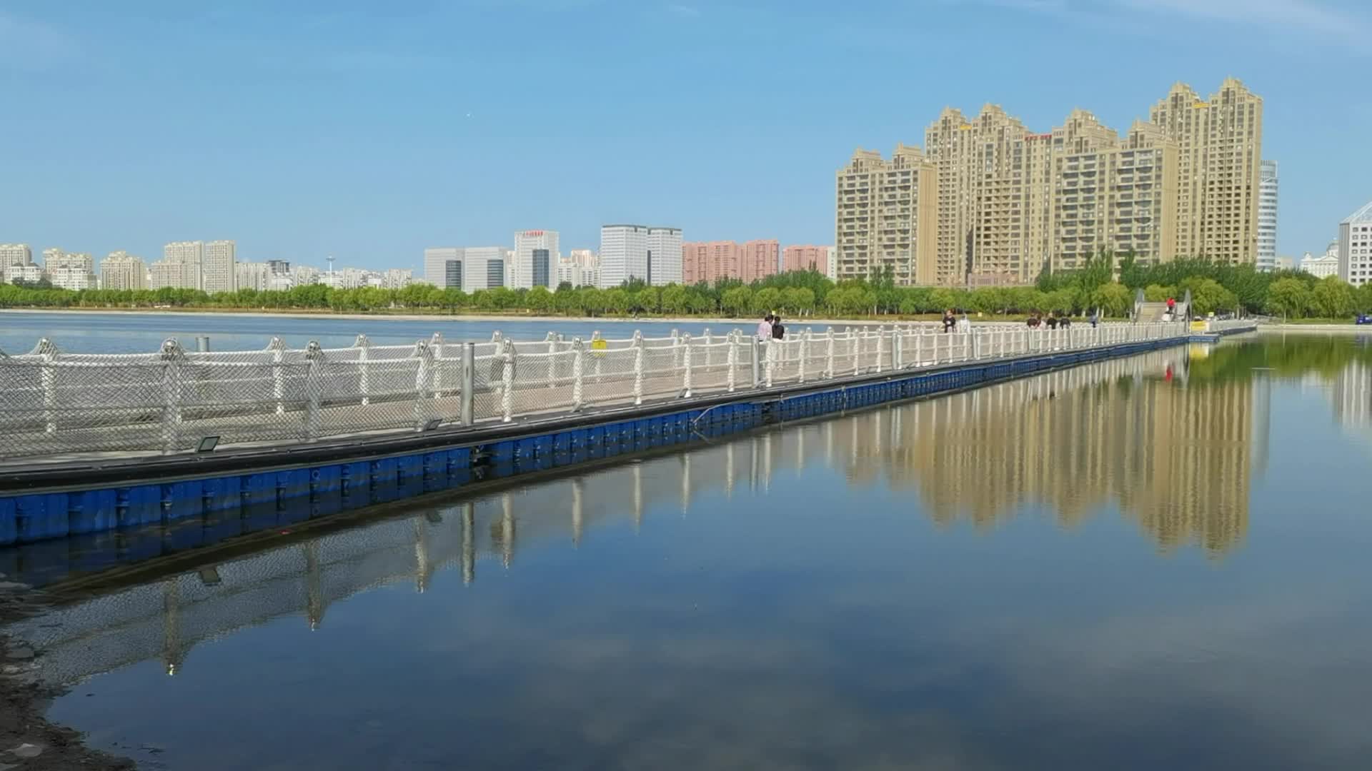 通遼市遼河公園浮橋附近原創視頻