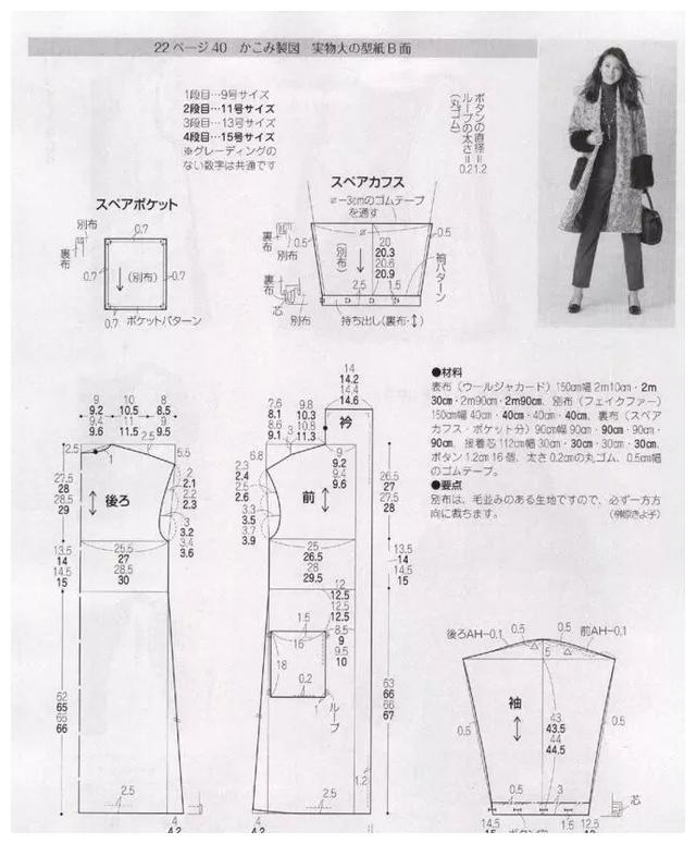 美女时尚风衣纸样裁剪实例图