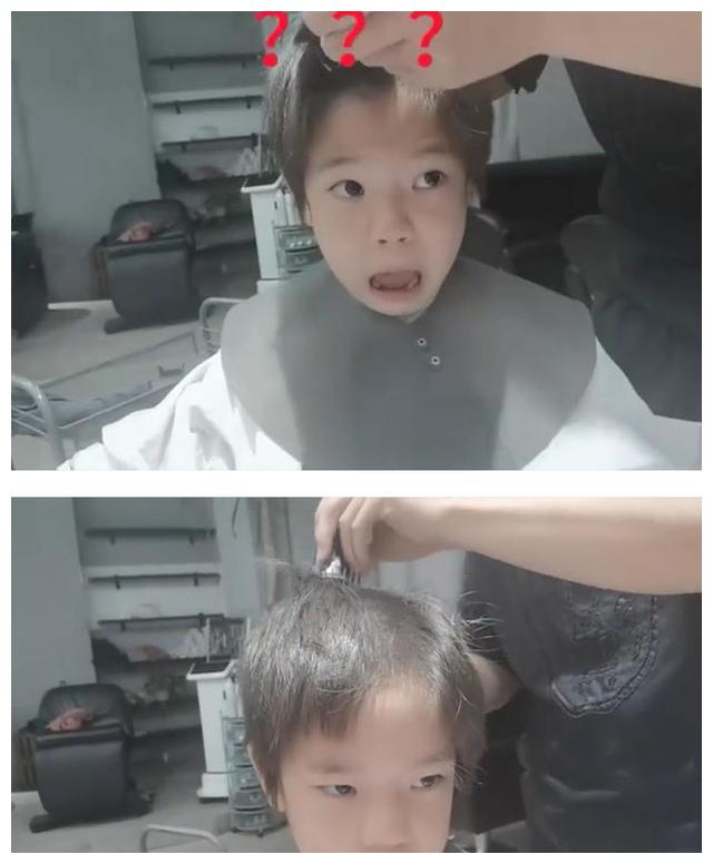 近日,嗯哼剪了长发换短发宛如换一个小孩,昔日盖着额头的头发不见了