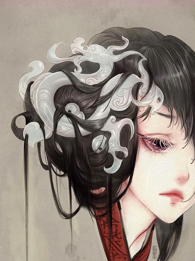 古风虞美人插画图集,画师的细节处理很赞