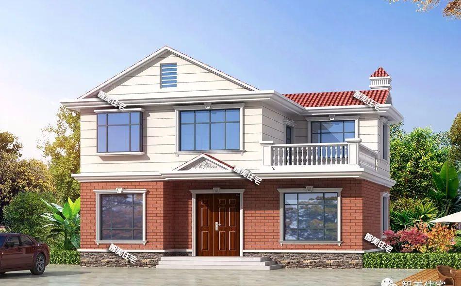 简约好看的两层小别墅,第一栋不用罗马柱装饰,造价20多万