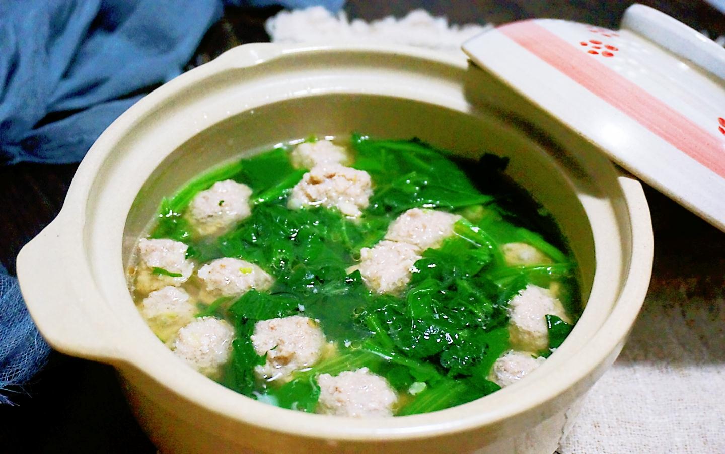 菠菜肉丸汤|菠菜|肉丸|茶匙_新浪新闻