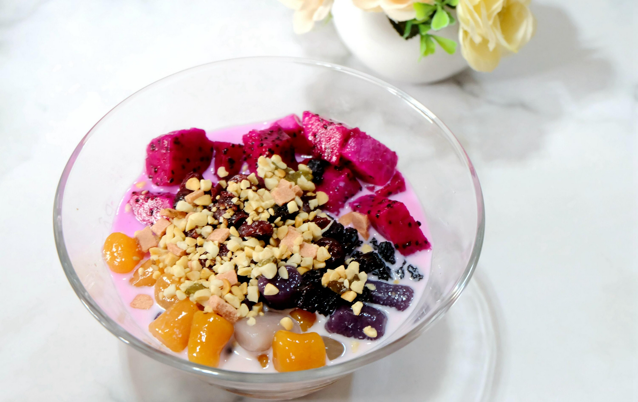 夏天太热了,给孩子做一碗水果芋圆冰粉,小朋友眼睛都睁大了_高清图集