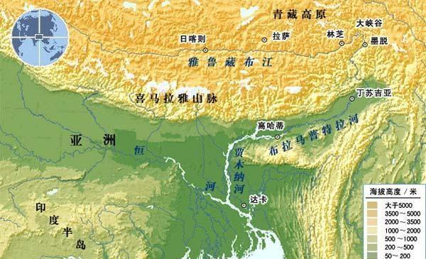 邦,比哈尔邦,恰尔肯德邦,西孟加拉邦后,进入孟加拉国,改称帕德玛河,会