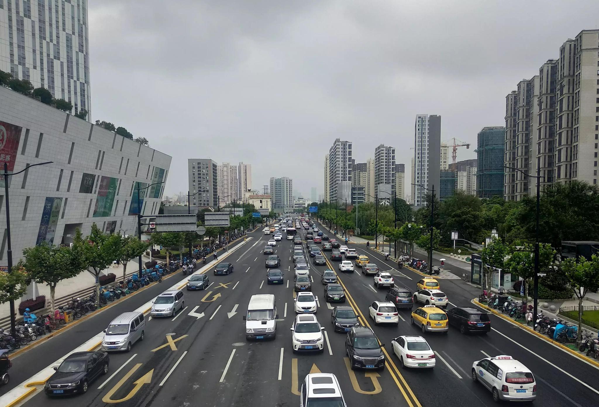 上海市普陀区经典而完美的建设成果中环路金沙江路的十字路口