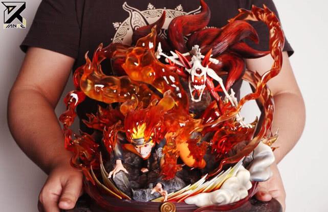 鸣人半九尾化的手办尾兽外衣如同火焰6尾形态让人心疼