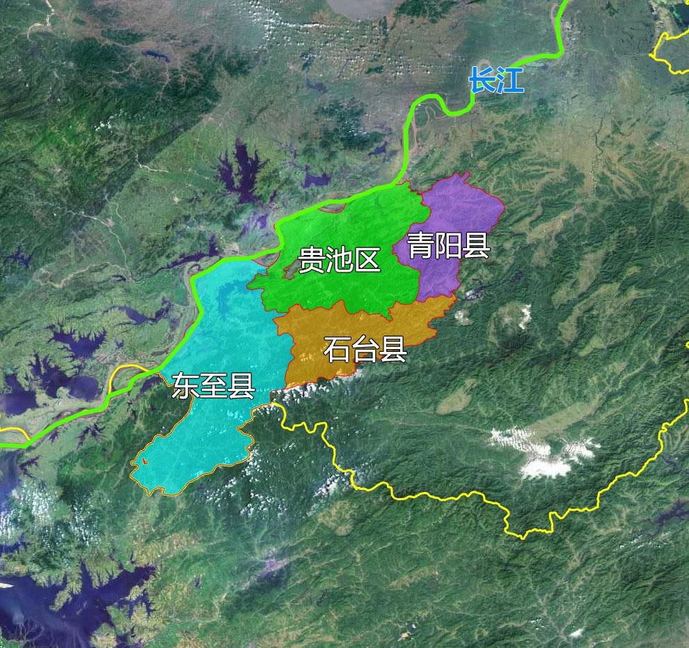 6张地形图,快速了解安徽省池州各市辖区县