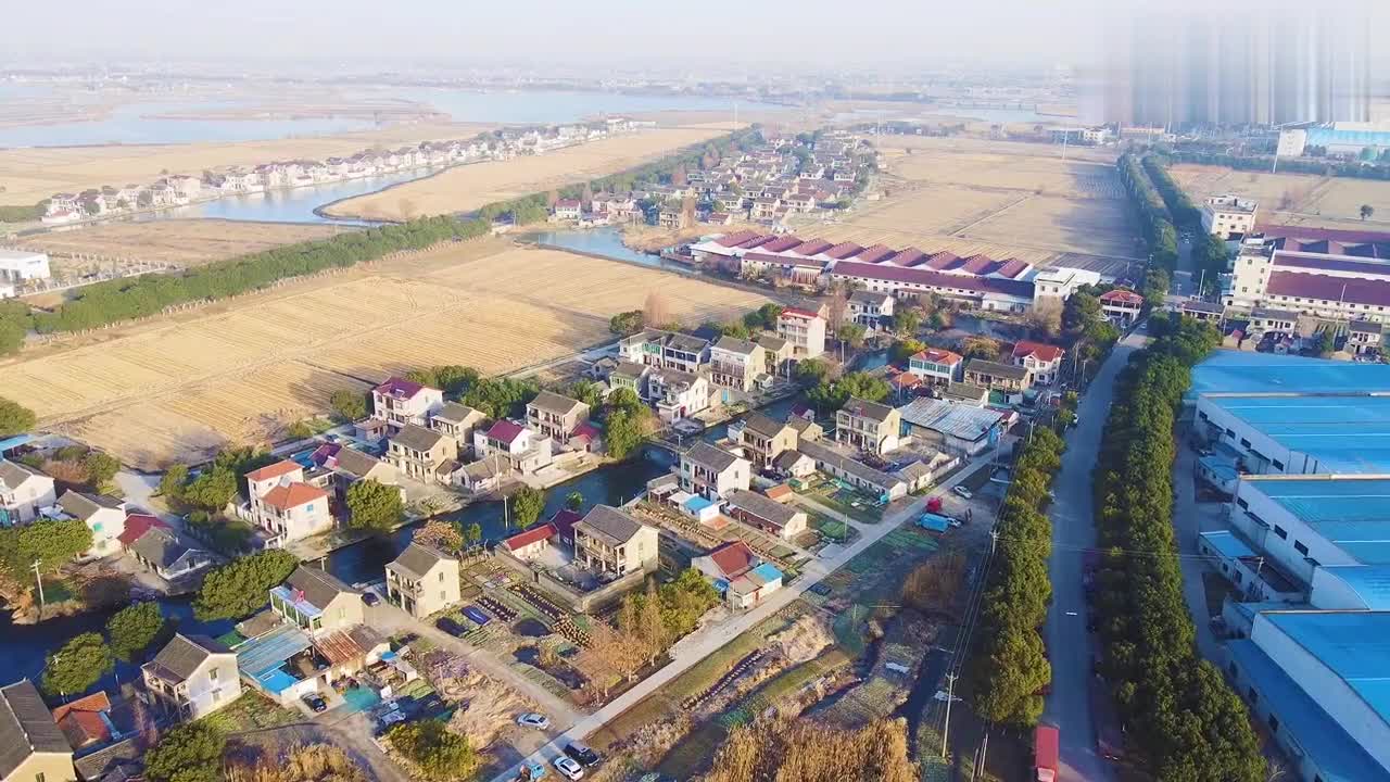 航拍汾湖 黎里镇 自然村庄,大联村周边,这里自然村景 美美美