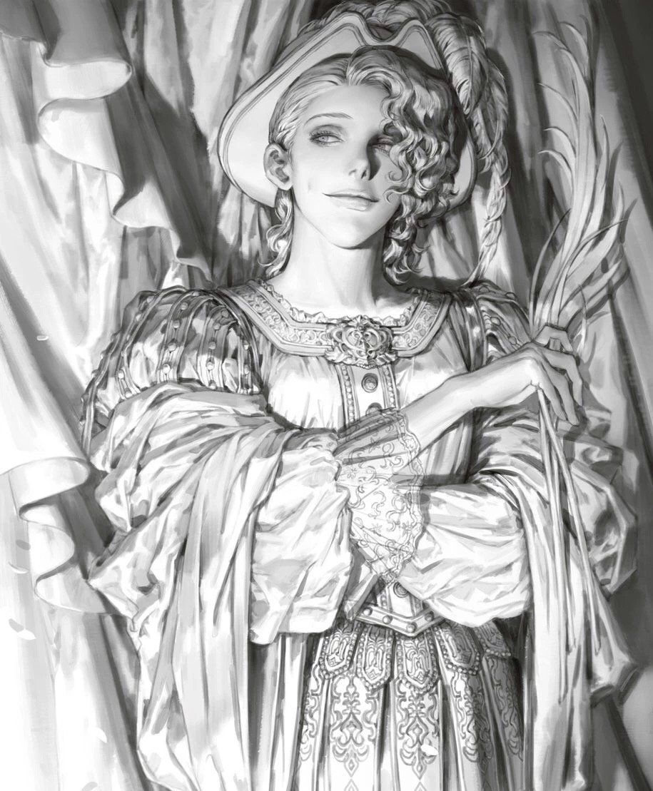 韩国插画师笔下的人像作品,迷人的欧式宫廷风格,人物好贵优雅