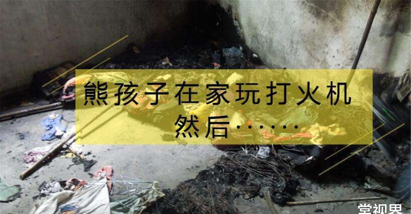 妈妈外出后熊孩子在家玩打火机引发大火把家烧没了