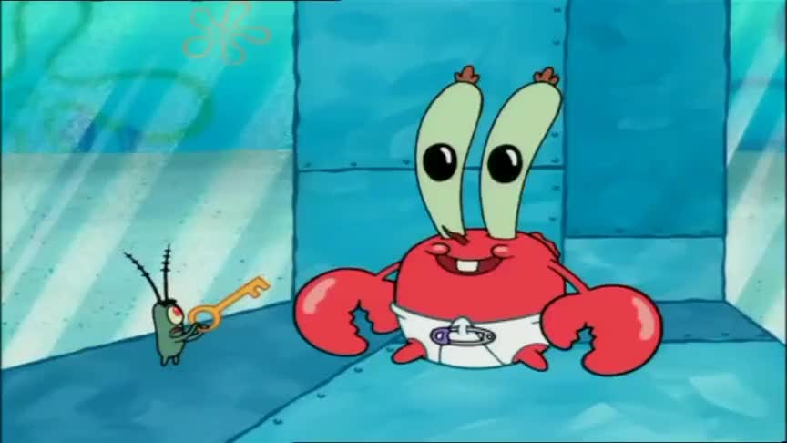 蟹老板变成小宝宝,海绵宝宝超喜欢他!