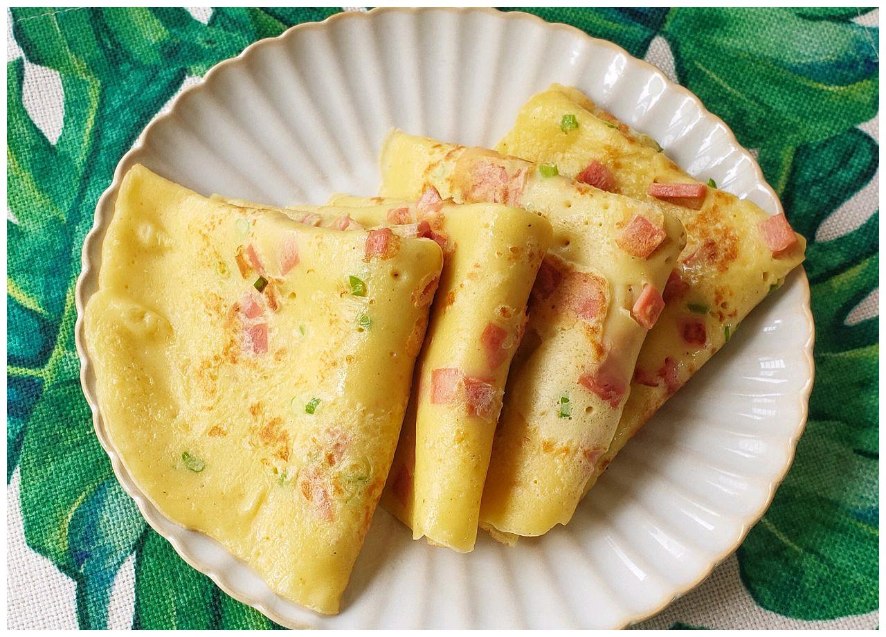 奶香鸡蛋饼不加一滴水面饼松软口味香甜简简单单营养早餐