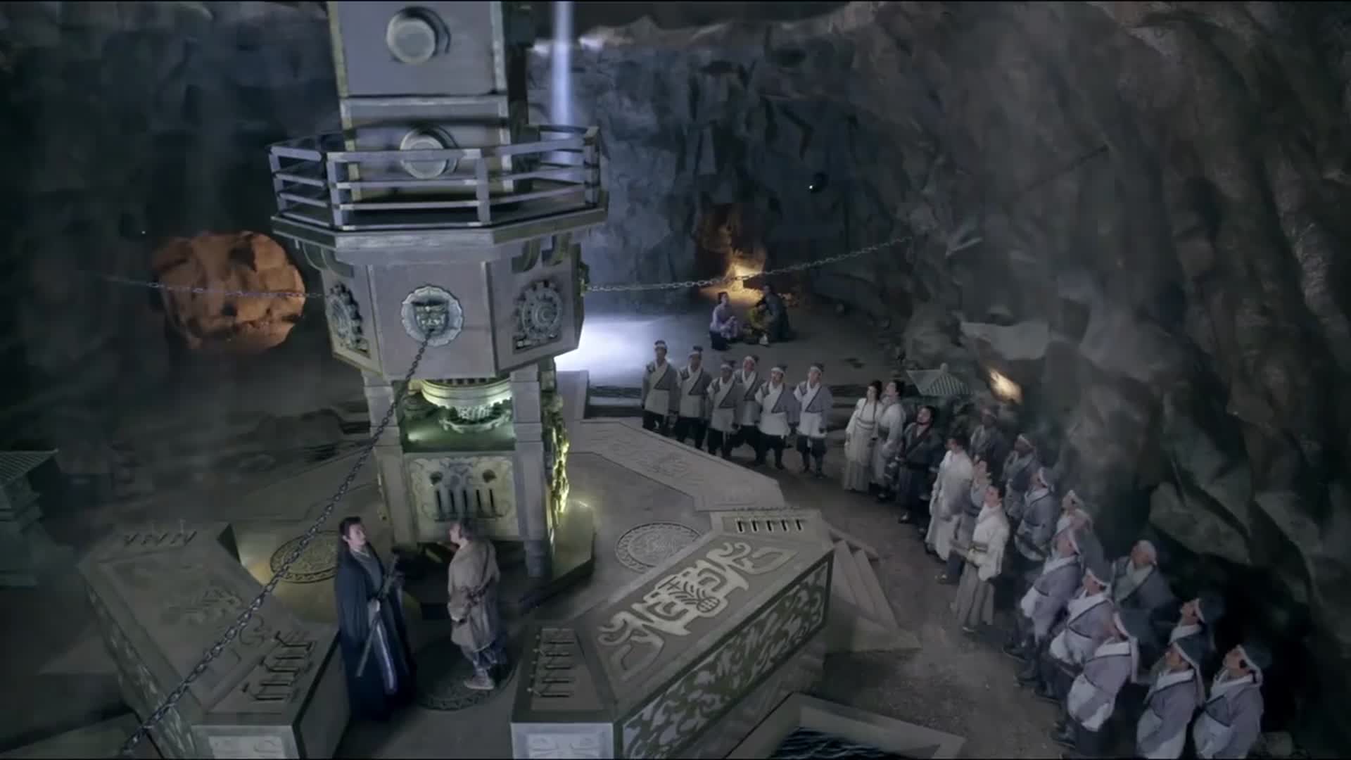 秦时明月机关城开始自毁众人坐上升降梯