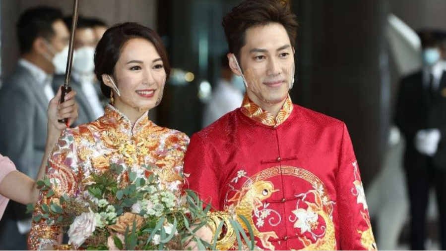 汤怡元宵节嫁麦秋成 东方浪漫婚礼不忘防疫