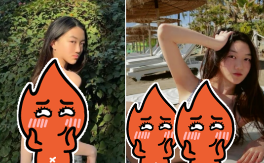 15岁李嫣海边度假照曝光!皮肤白嫩锁骨精致,躺凳子上全身超瘦