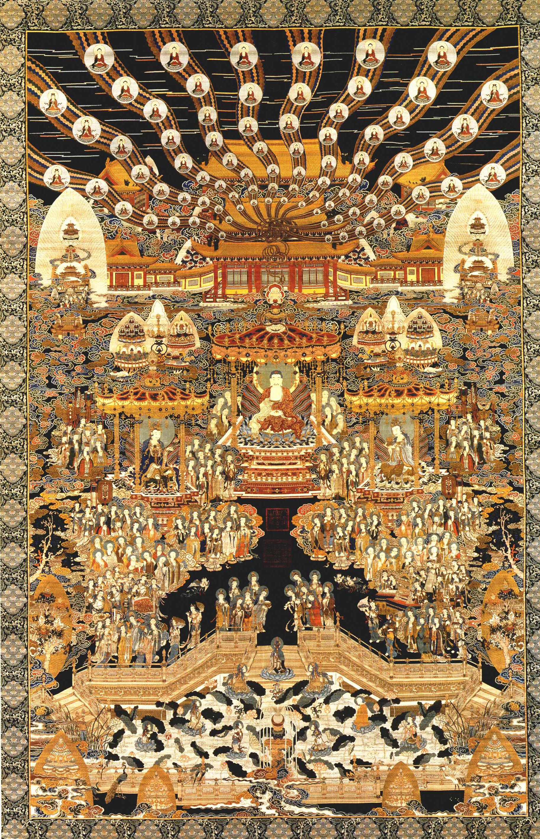 故宫博物院珍藏,《极乐世界图》轴,高手巧匠杰作,举世仅此一幅__财经