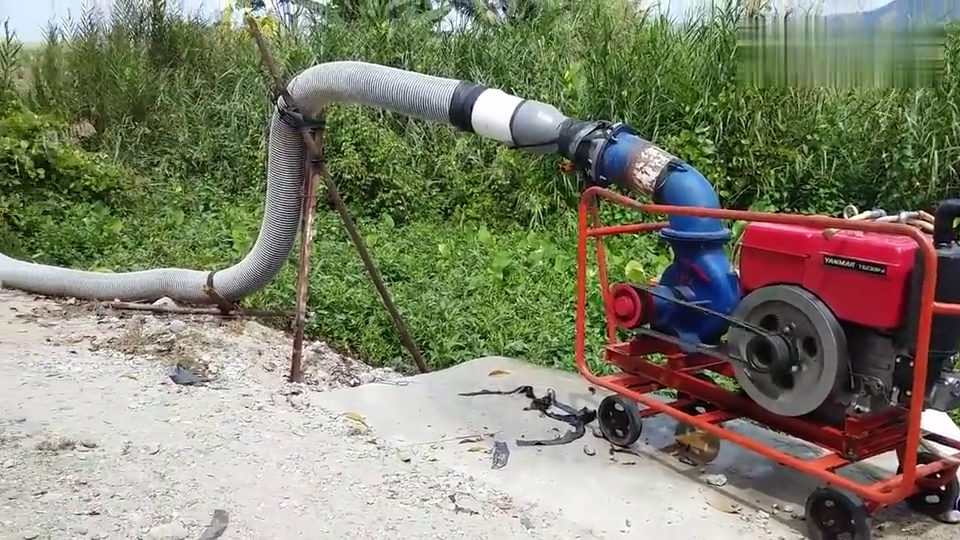 实拍洋马柴油机水泵抽水,还能抽足一吨