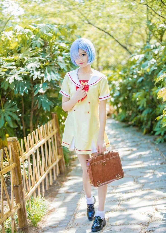 cosplay图集:蕾姆jk校服,扮演者羽天shine