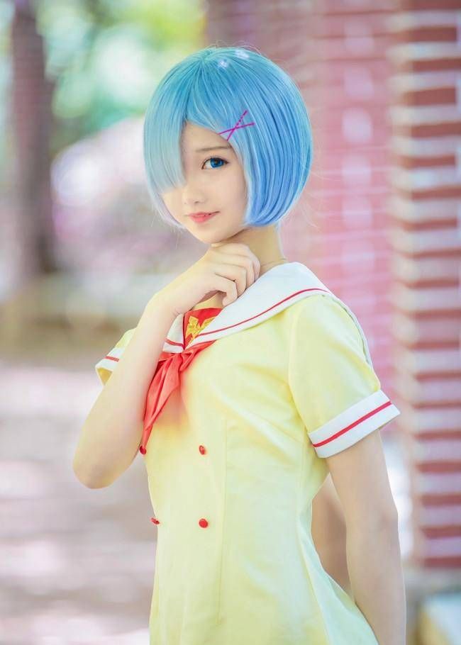 cosplay图集:蕾姆jk校服,扮演者羽天shine