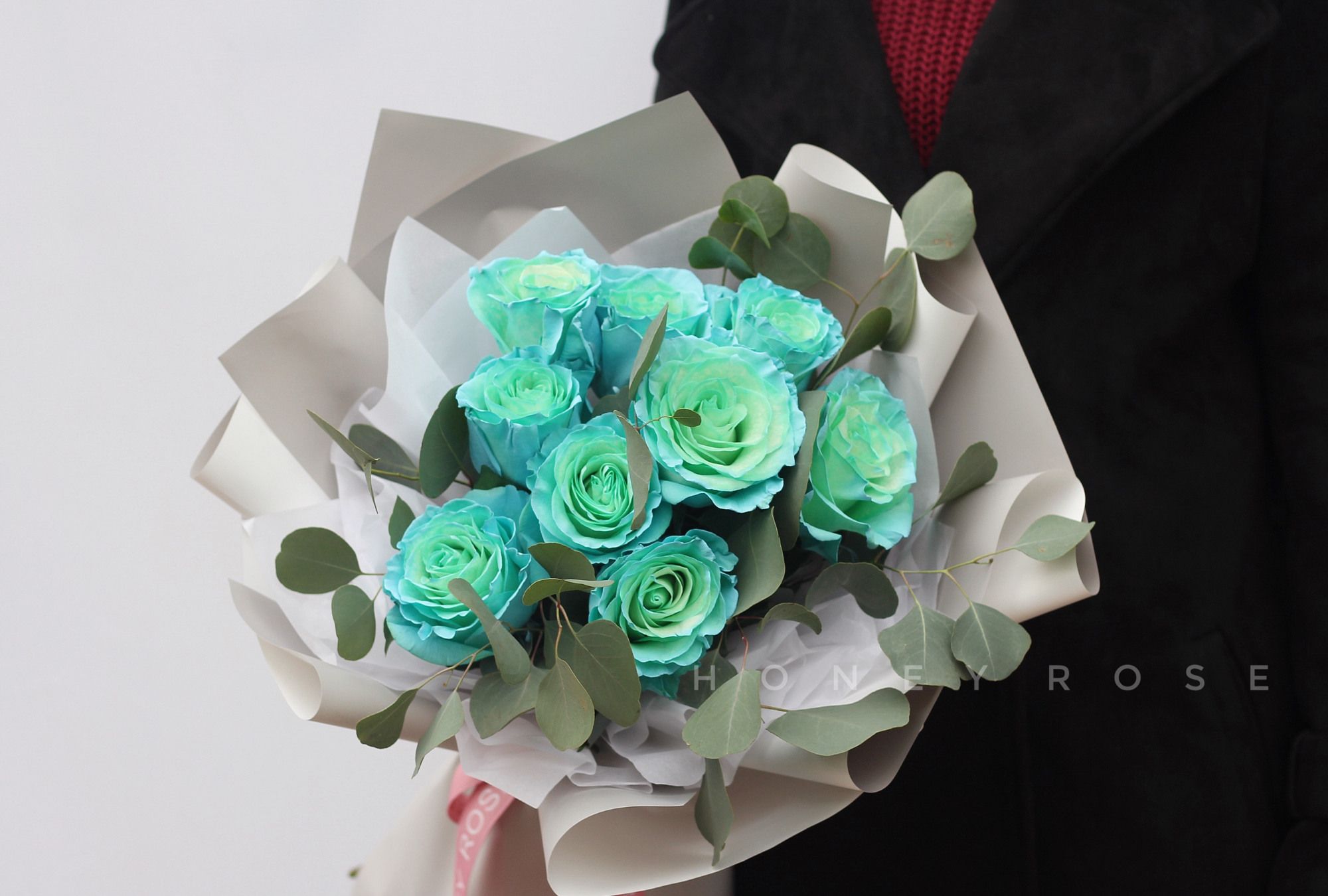 网红薄荷绿玫瑰,厄瓜多尔进口玫瑰花束,honeyrose东莞花艺教学_高清