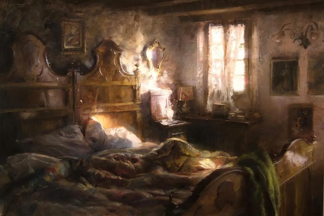 他的油画里有光,平凡时刻与生活瞬间,带给人感动