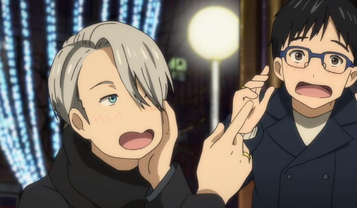 动漫冰上的尤里勇利和维克托的冰上芭蕾