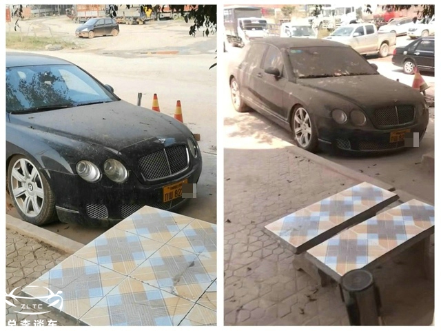 宾利挂老挝牌照停在口岸，车轮被铁链锁着，这车真的没人要吗？