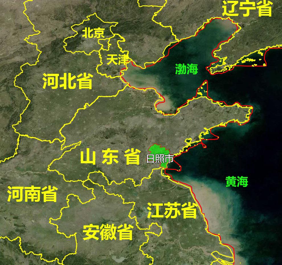 6张地形图快速了解山东省日照各市辖区县