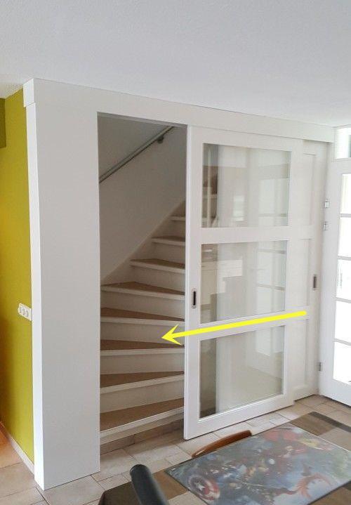 楼梯口装推拉门多花5000块也值开合不占地楼上楼下分2家