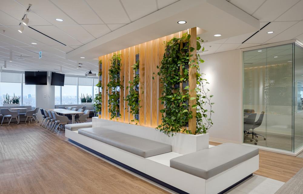 合肥办公室装修:办公室绿植墙设计效果图