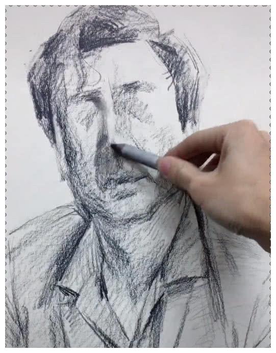 美术生画"沈腾"人像,本以为是来搞笑,看到成品:脸疼