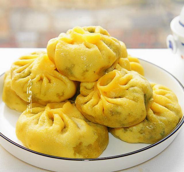 素馅粗粮包子这颜色看着也有食欲