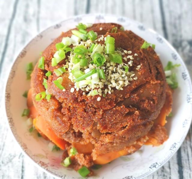 火麻红薯粉蒸肉,肥而不腻,健康无油烟