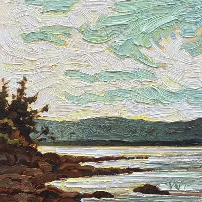 笔触流畅肌理感极强的风景油画看完了令人舒心