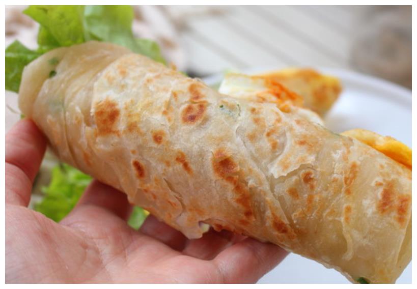 烟熏鸡腿肉卷饼,早餐的最佳选择,口感丰富肉质软嫩