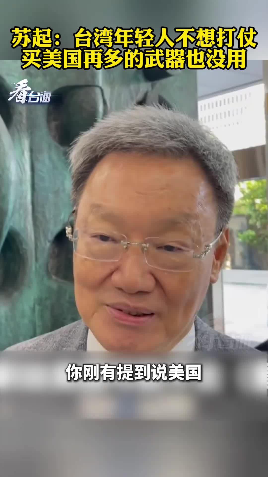 苏起：台湾年轻人不想打仗，买美国再多的武器也没用！