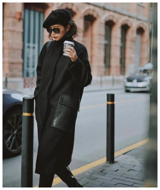 三木又解锁了一种新穿法,过膝大衣 高筒靴,优雅还高级