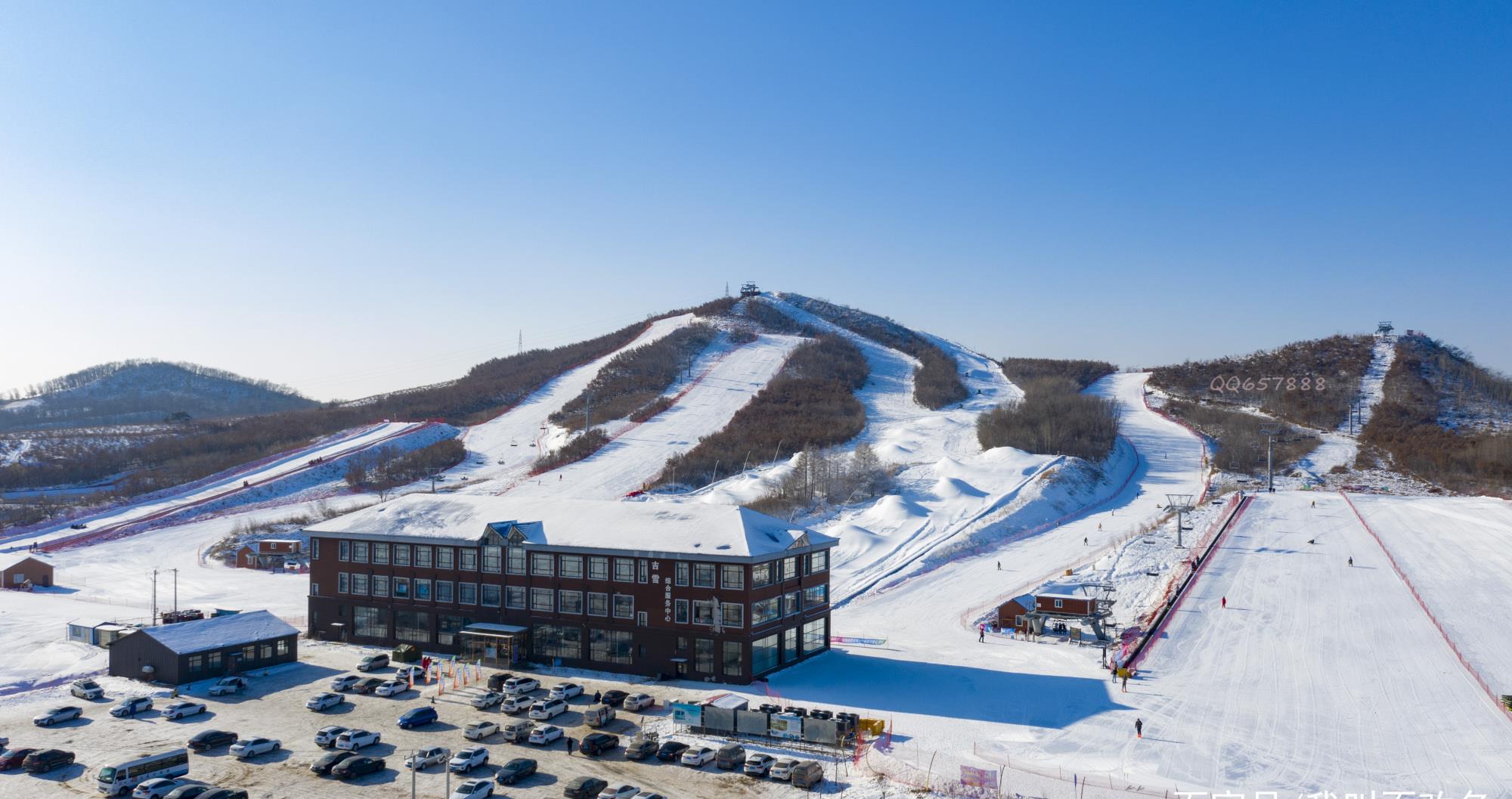 航拍吉林吉林市吉雪滑雪场