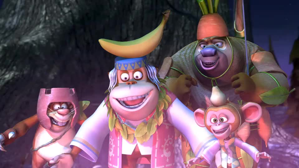 熊出没:跳跳猫啥也不是,这才刚战斗,一甩就晕倒了