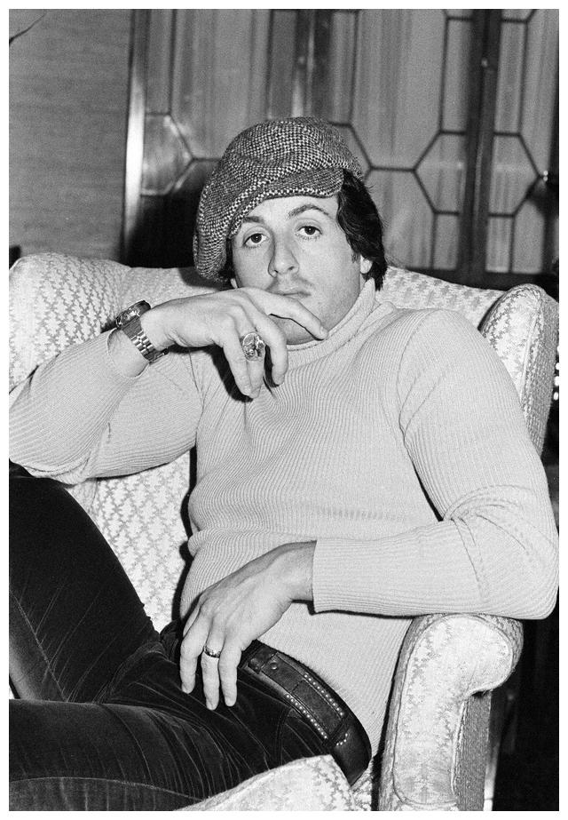 1977年史泰龙还是小鲜肉时 伦敦宣传新电影《洛奇》