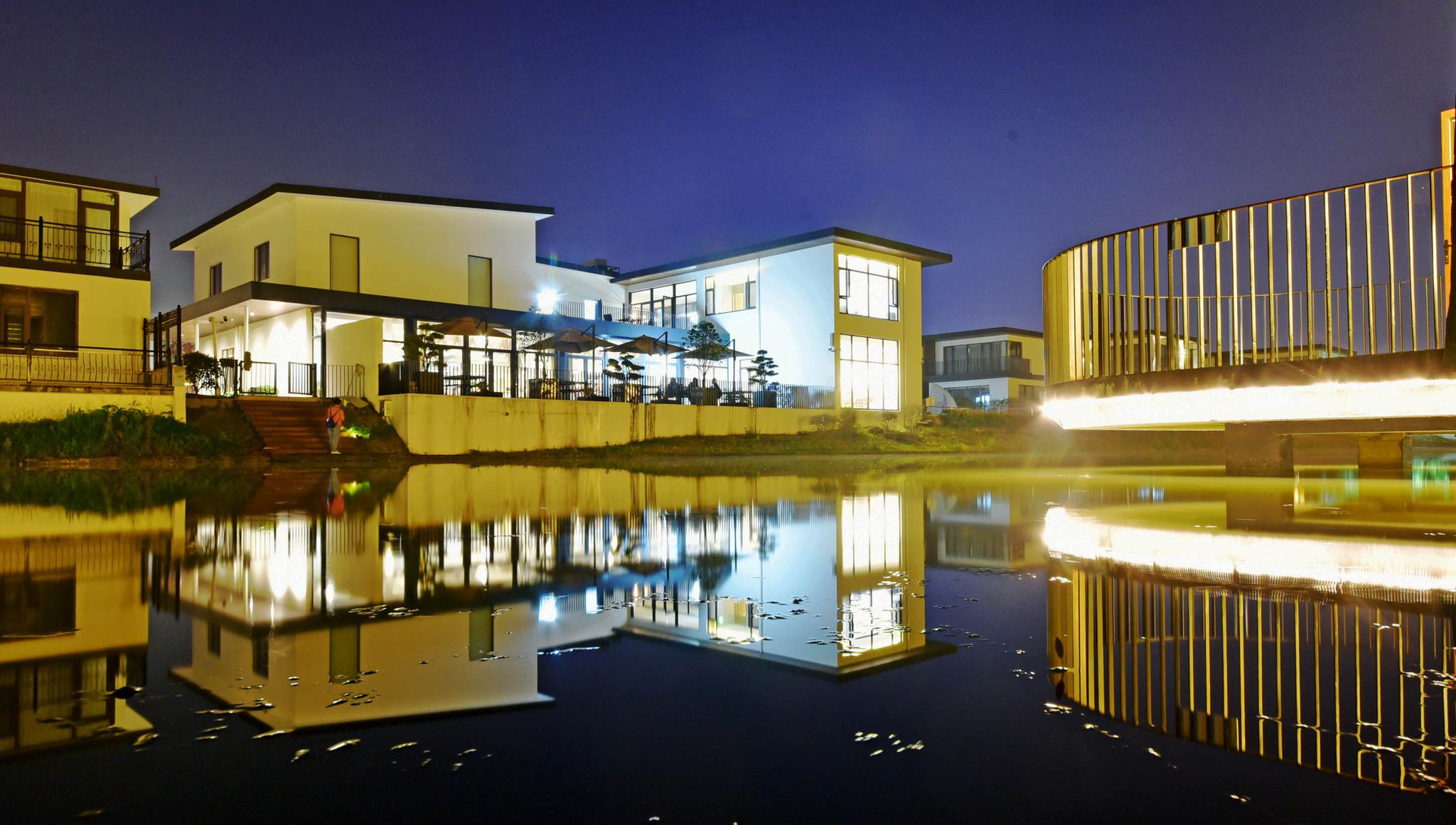 夜幕下的水云居.小湾里,山联村高端民宿,江苏无锡锡山区东港镇