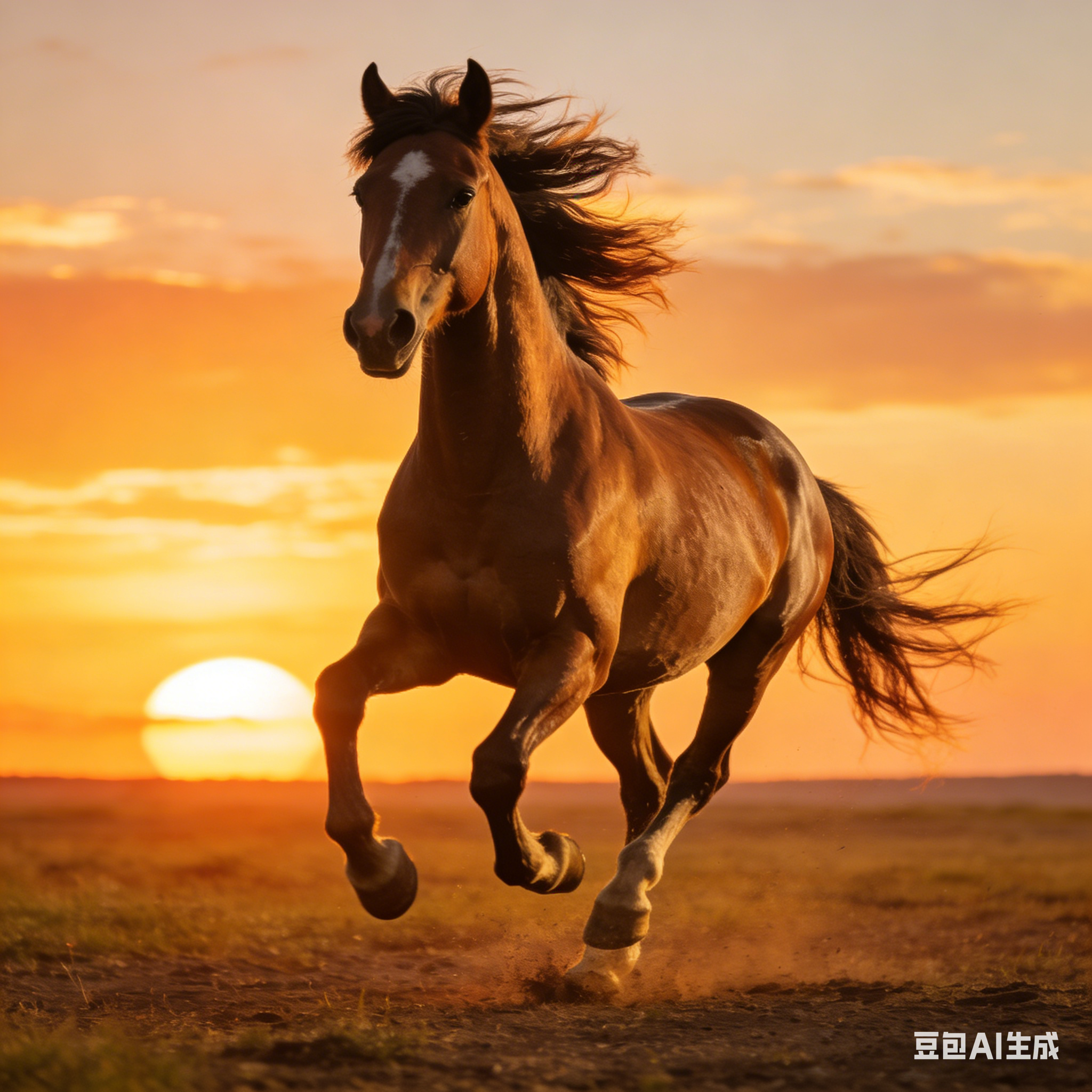 第一次用AI生成的一马当先的图片，其实挺好的